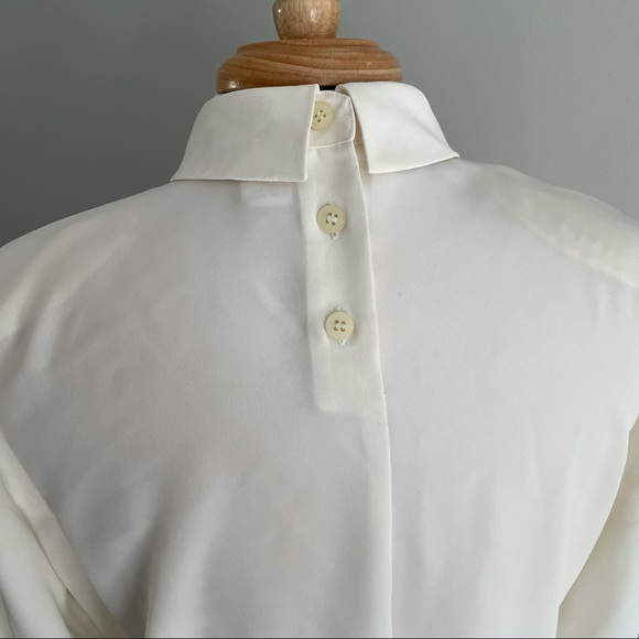 Vintage Peter Pan Collar Creamy White Blouse - Picture 6 of 11